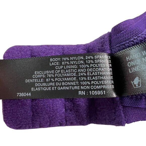 Natori Hidden Glamour Contour Underwire Bra in Deep Purple Size 32DD NEW! - Picture 7 of 10